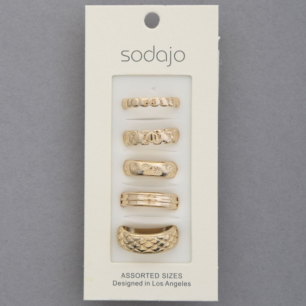 JOBERRY Sodajo Metal Assorted Ring Sets