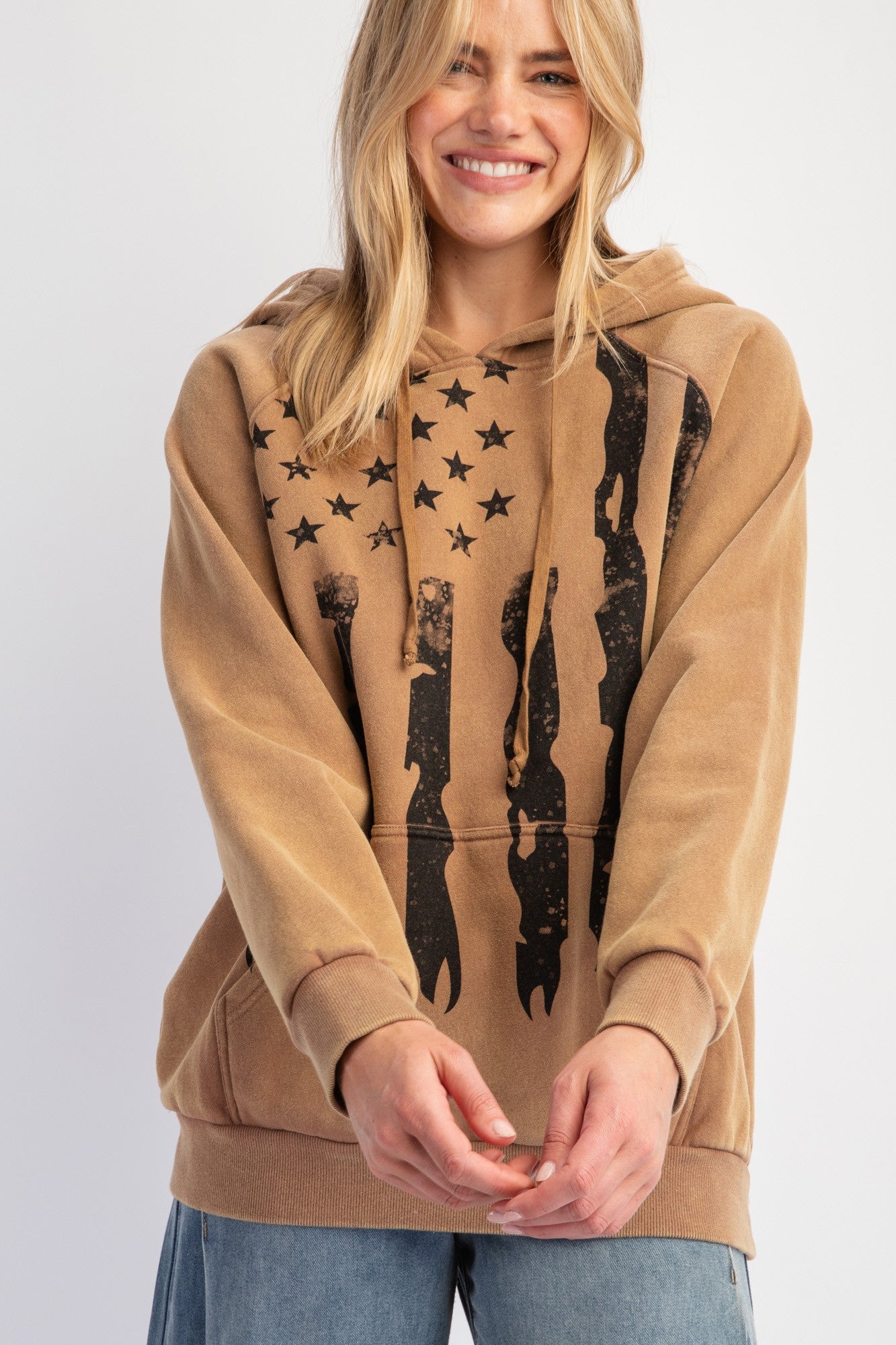 EASEL American Flag Terry Hoodie