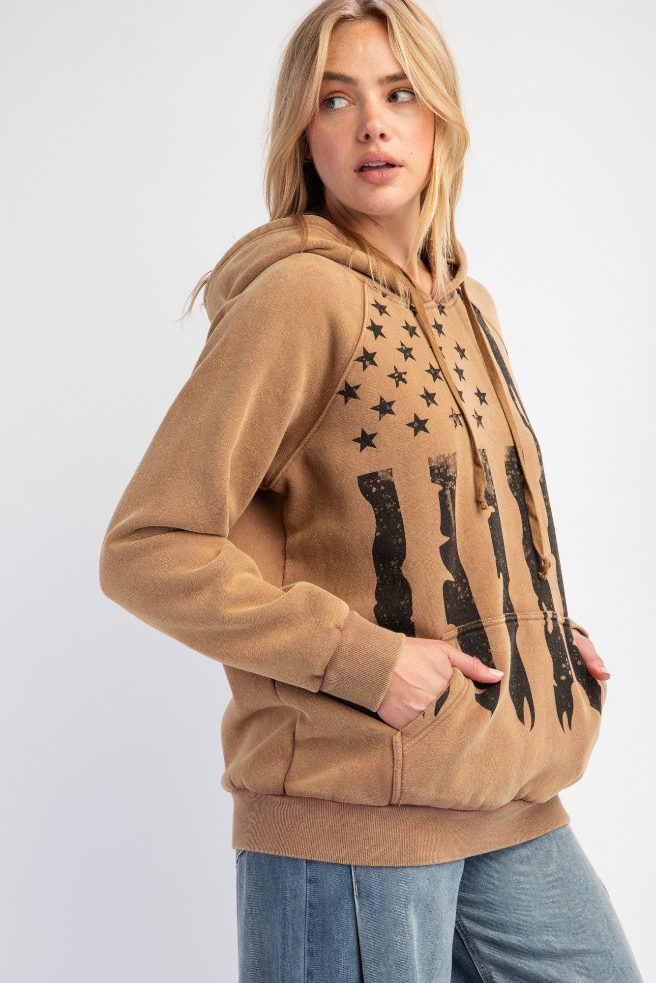 EASEL American Flag Terry Hoodie