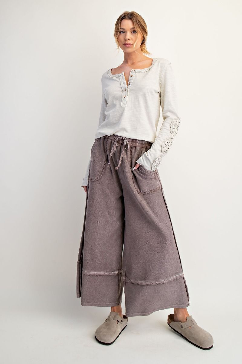 EASEL Terry Knit Palazzo Pants