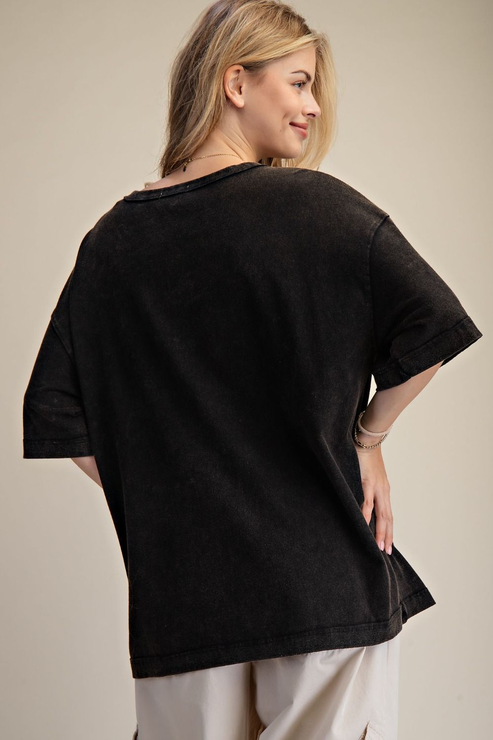 EASEL Queen Printed Washed Boxy Top