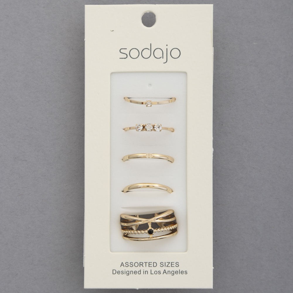 JOBERRY Sodajo Metal Assorted Ring Sets