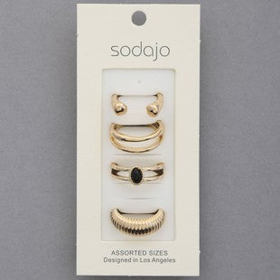 JOBERRY Sodajo Metal Assorted Ring Sets