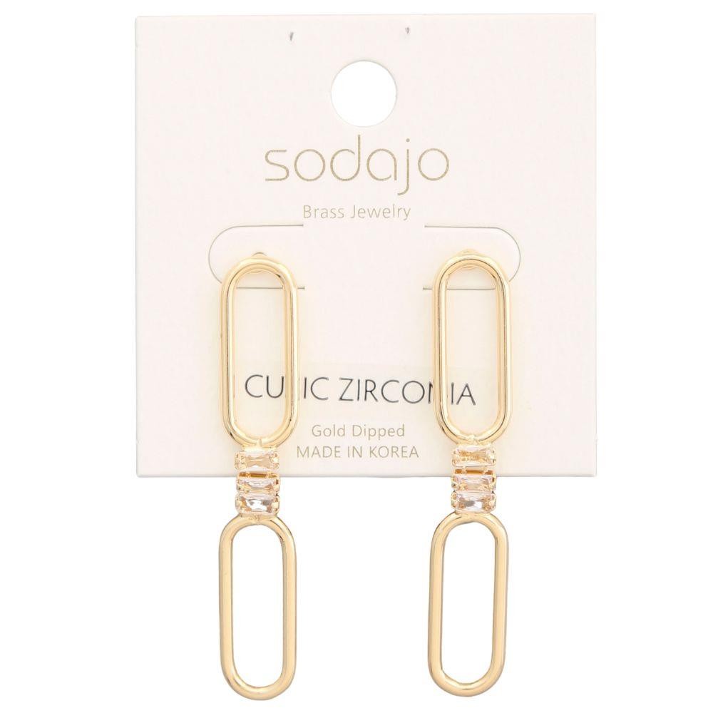JOBERRY Sodajo Oval Link Gold Dipped Earrings