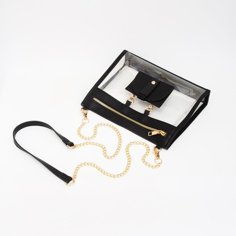 JUDSON Clear Crossbody Bag w/ Sunglass Holder