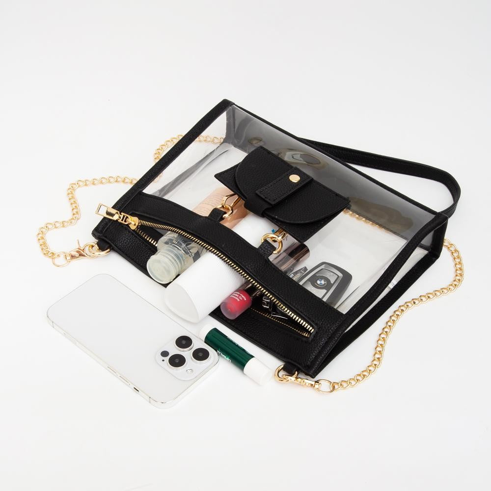 JUDSON Clear Crossbody Bag w/ Sunglass Holder