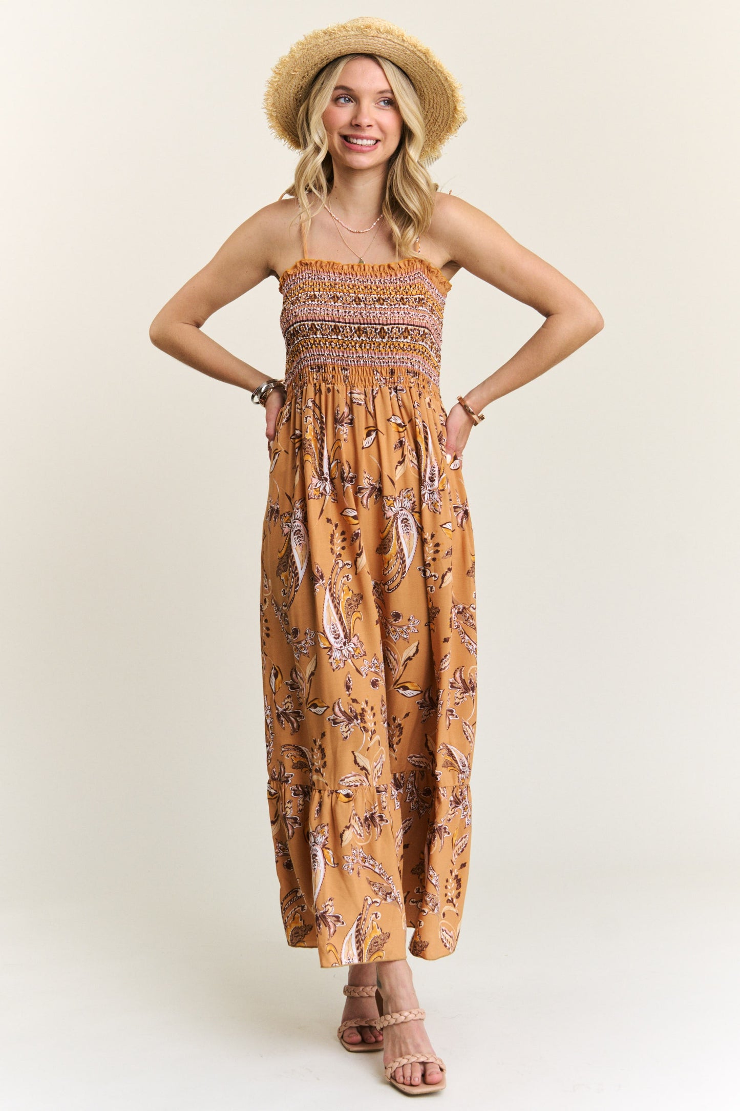 MADELYN Boho Paisley Maxi Dress