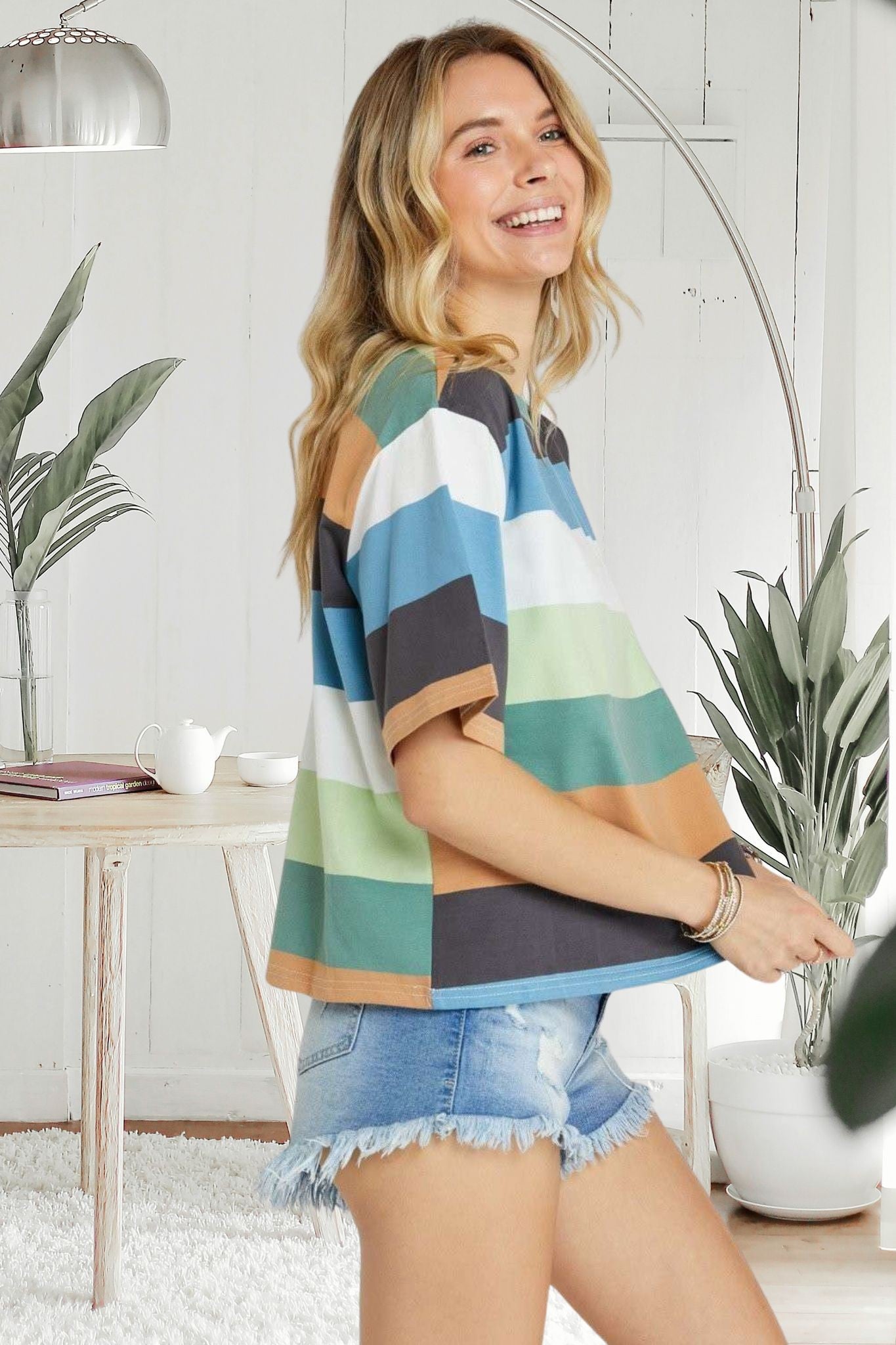 MADELYN Multi Color Stripe Shirt