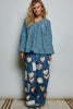 POL Embroidered Peasant V Neck Blouse