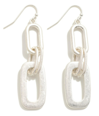 JUDSON Brushed Metal Chain Link Drop Earrings