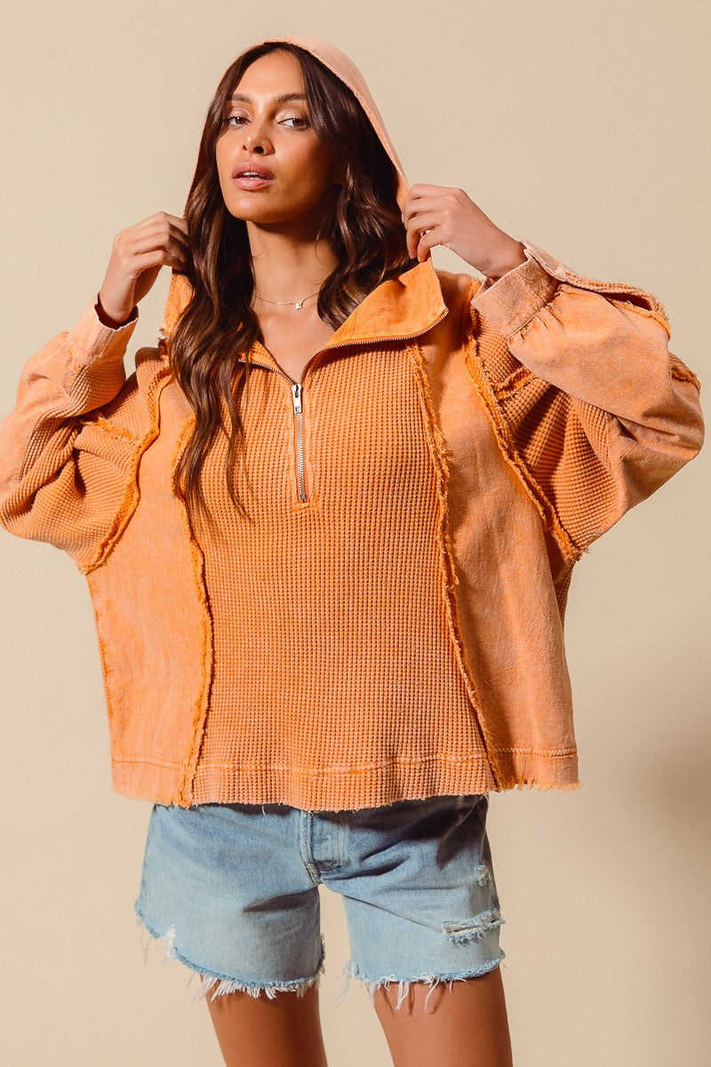SO ME Mineral Washed Thermal Waffle Top