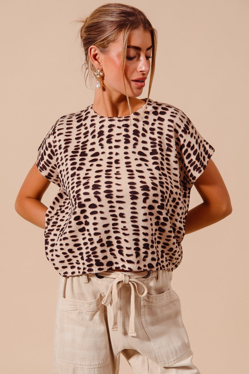 SO ME Leopard Print Lightweight Top