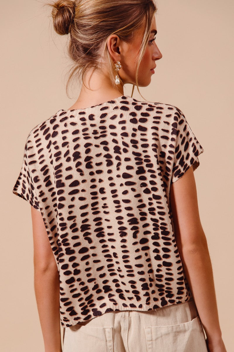 SO ME Leopard Print Lightweight Top