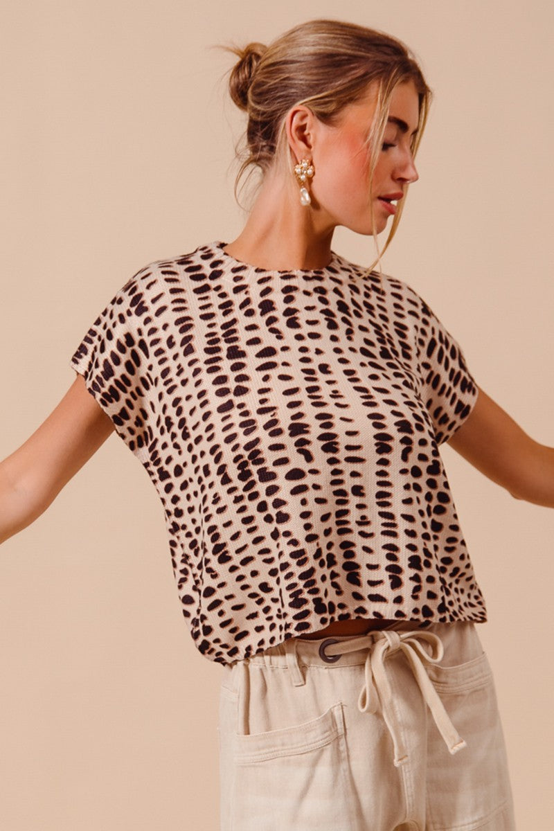 SO ME Leopard Print Lightweight Top