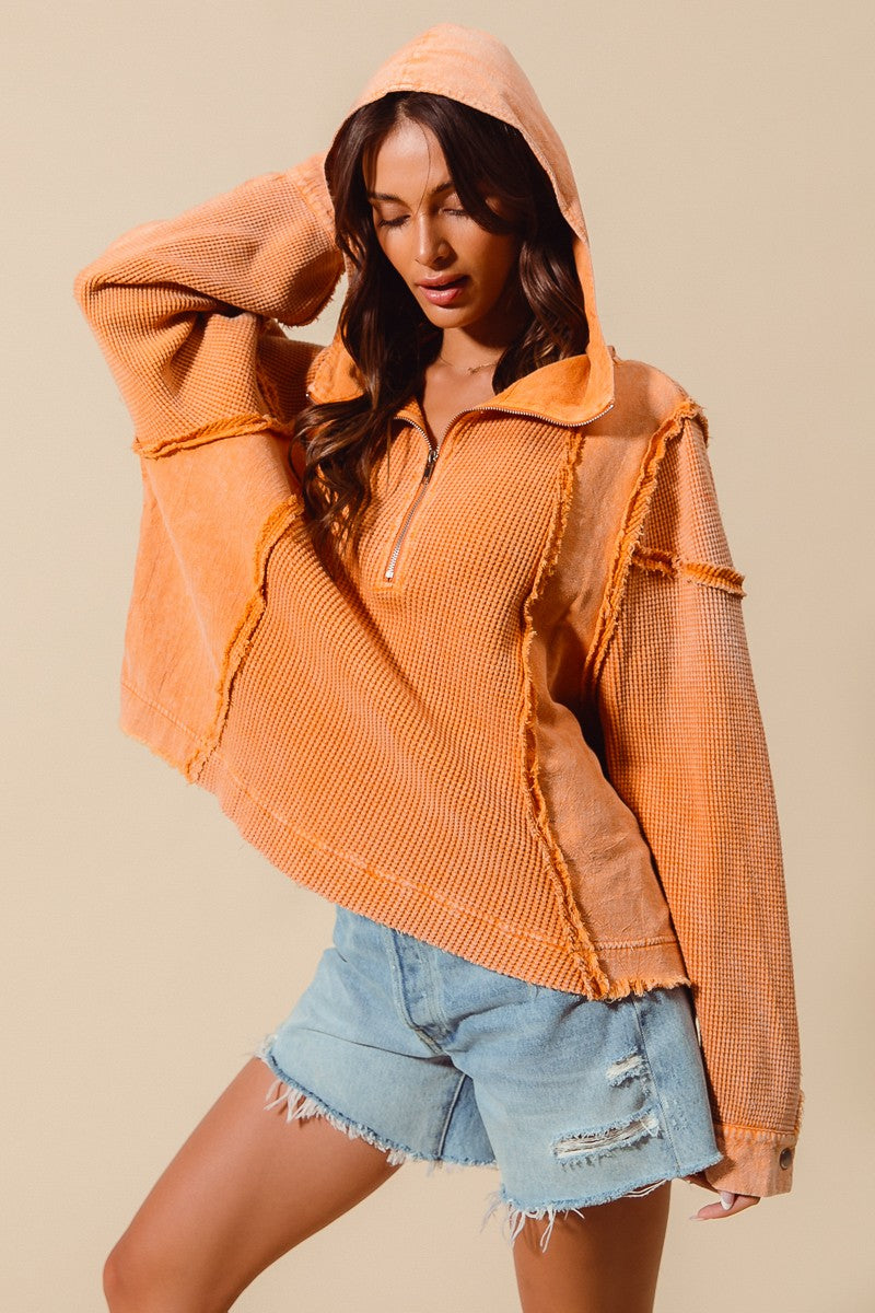 SO ME Mineral Washed Thermal Waffle Top