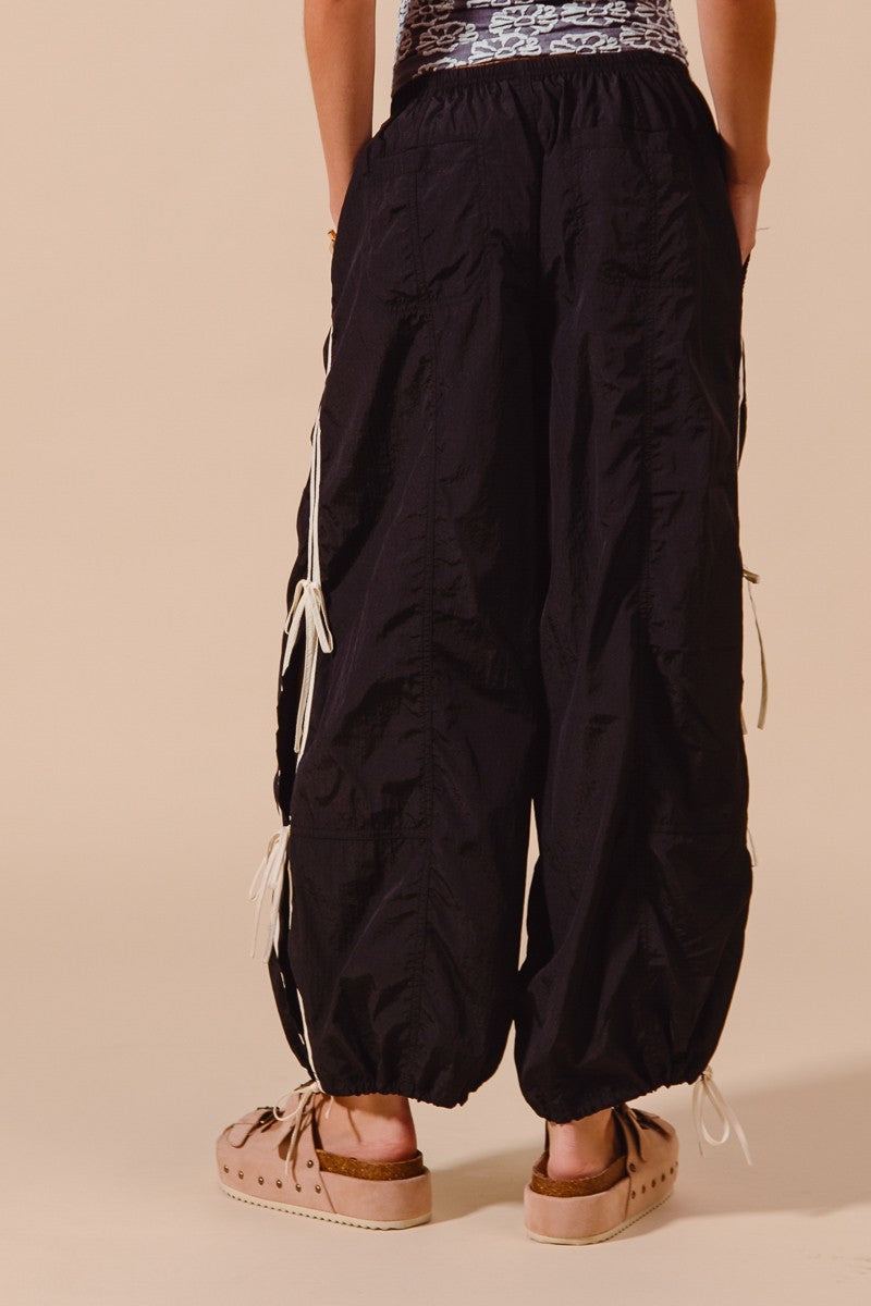 SO ME Loose Fit Jogger Pants with Ties