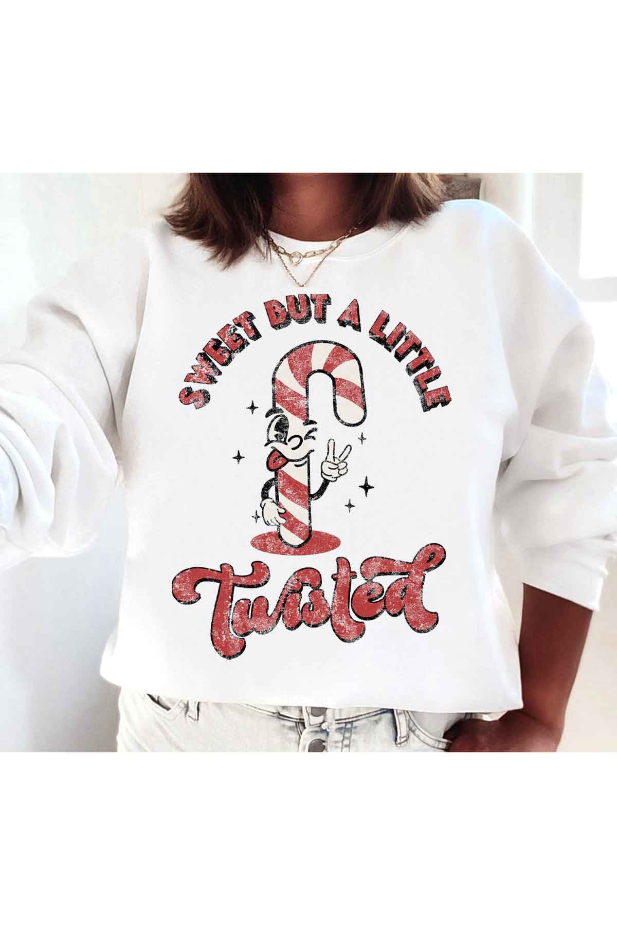 ALPHIA Twisted Christmas Graphic Sweatshirt