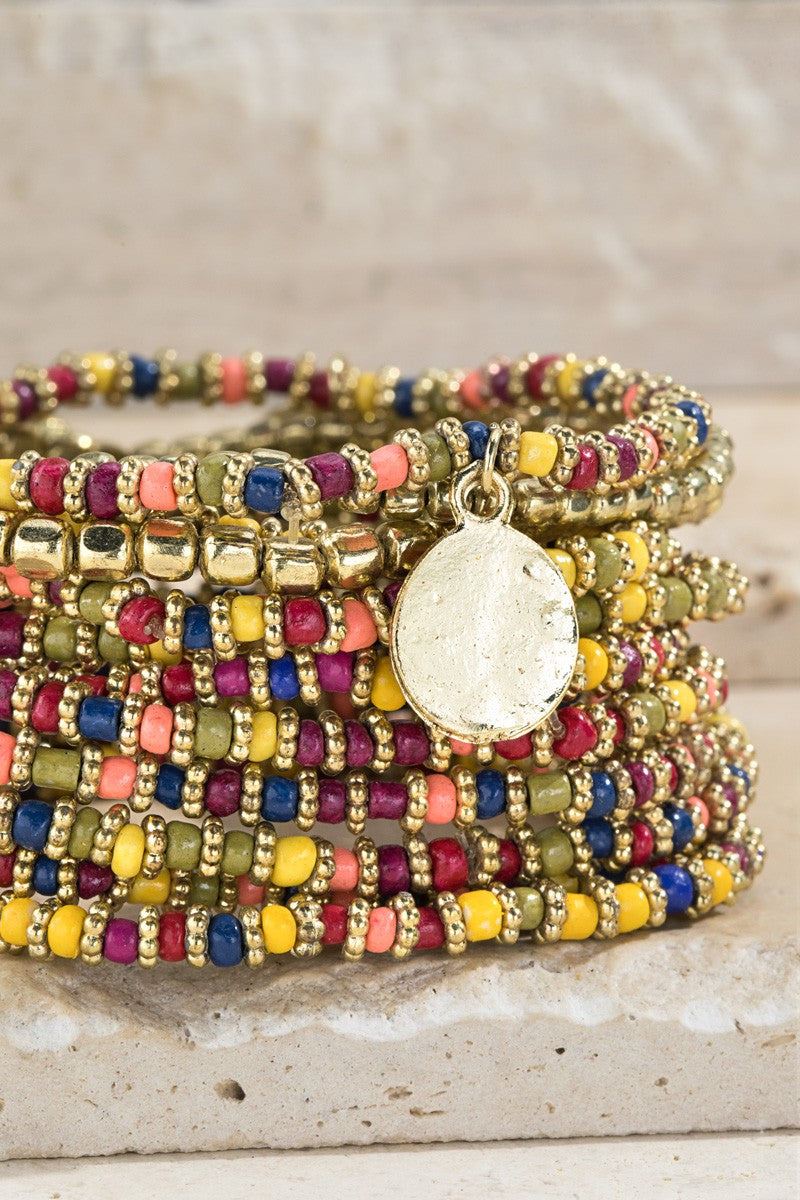 URBANISTA Multi Tone Seed Bead Bracelet Stack