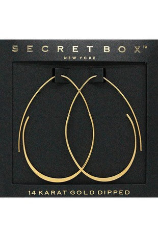 WONA Secret Box 14k Gold Dipped Metal Hoop Earrings
