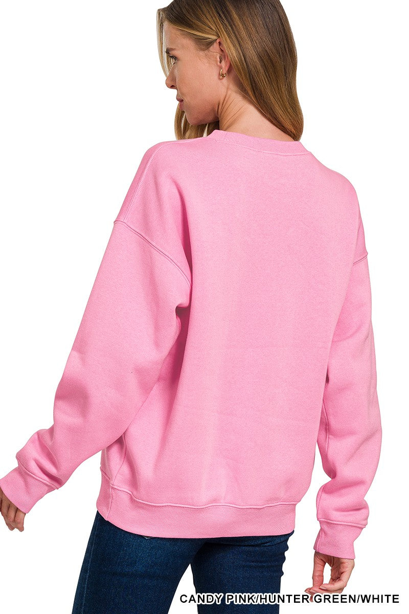 ZENANA Midwest Printed Fleece Sweatshirt
