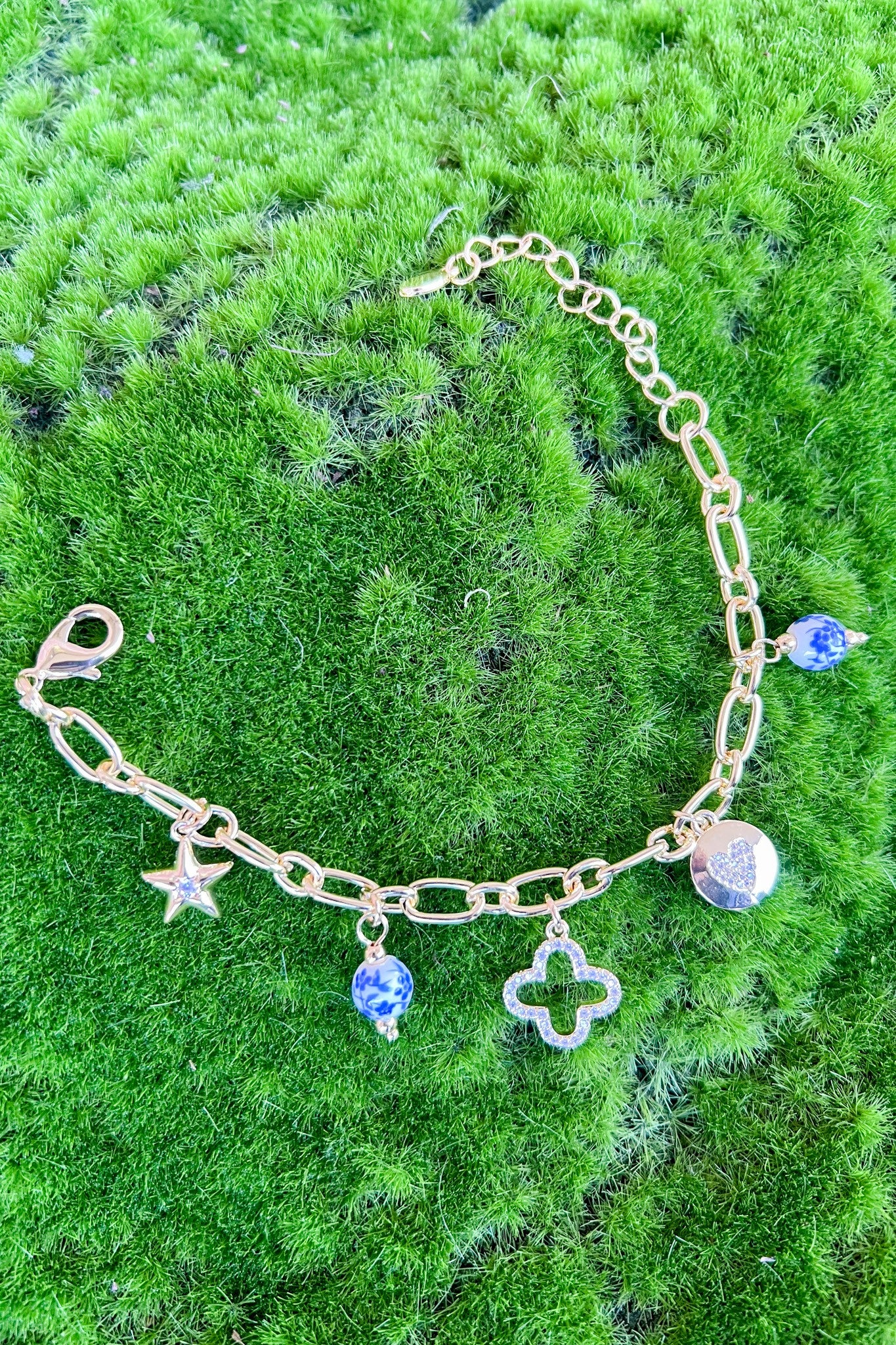 DYLAN Blue and White Charm Bracelet