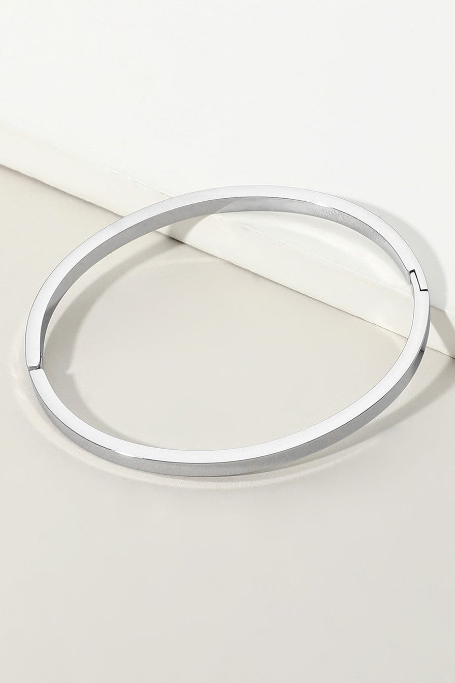 WONA Stainless Steel Hinged Bangle Bracelet