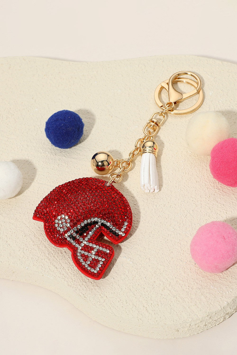 WONA Bling Studded Football Helmet Bag Charms