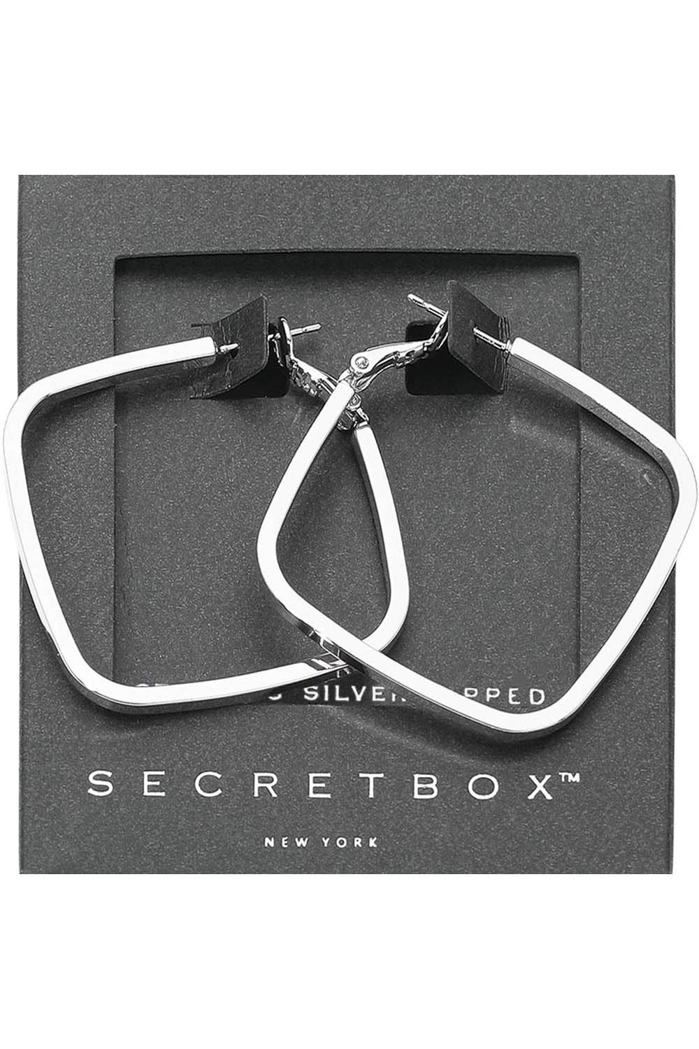 WONA Secret Box Sterling Silver Square Hoop Earrings