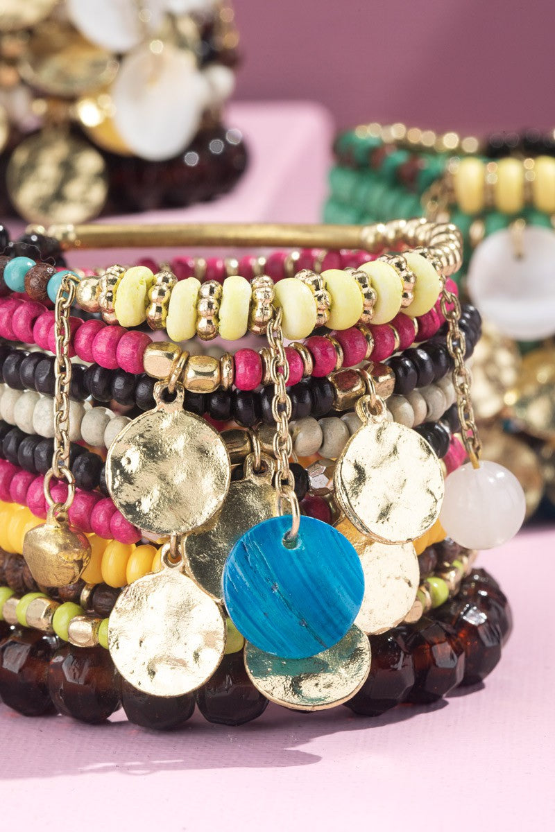 URBANISTA Multi Layered Mixed Beads Bracelet Stack