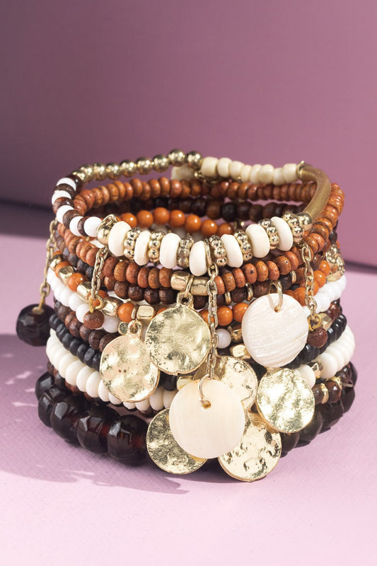 URBANISTA Multi Layered Mixed Beads Bracelet Stack we
