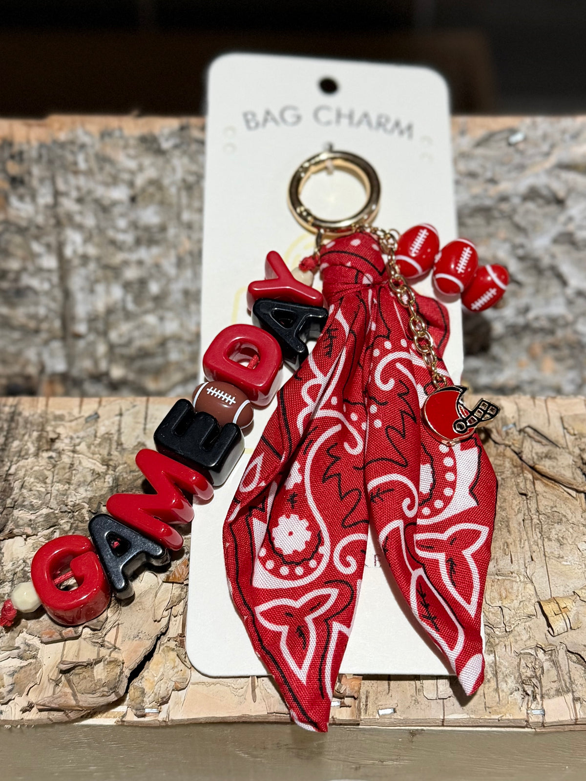 DMC Game Day Bandana Bag Charm