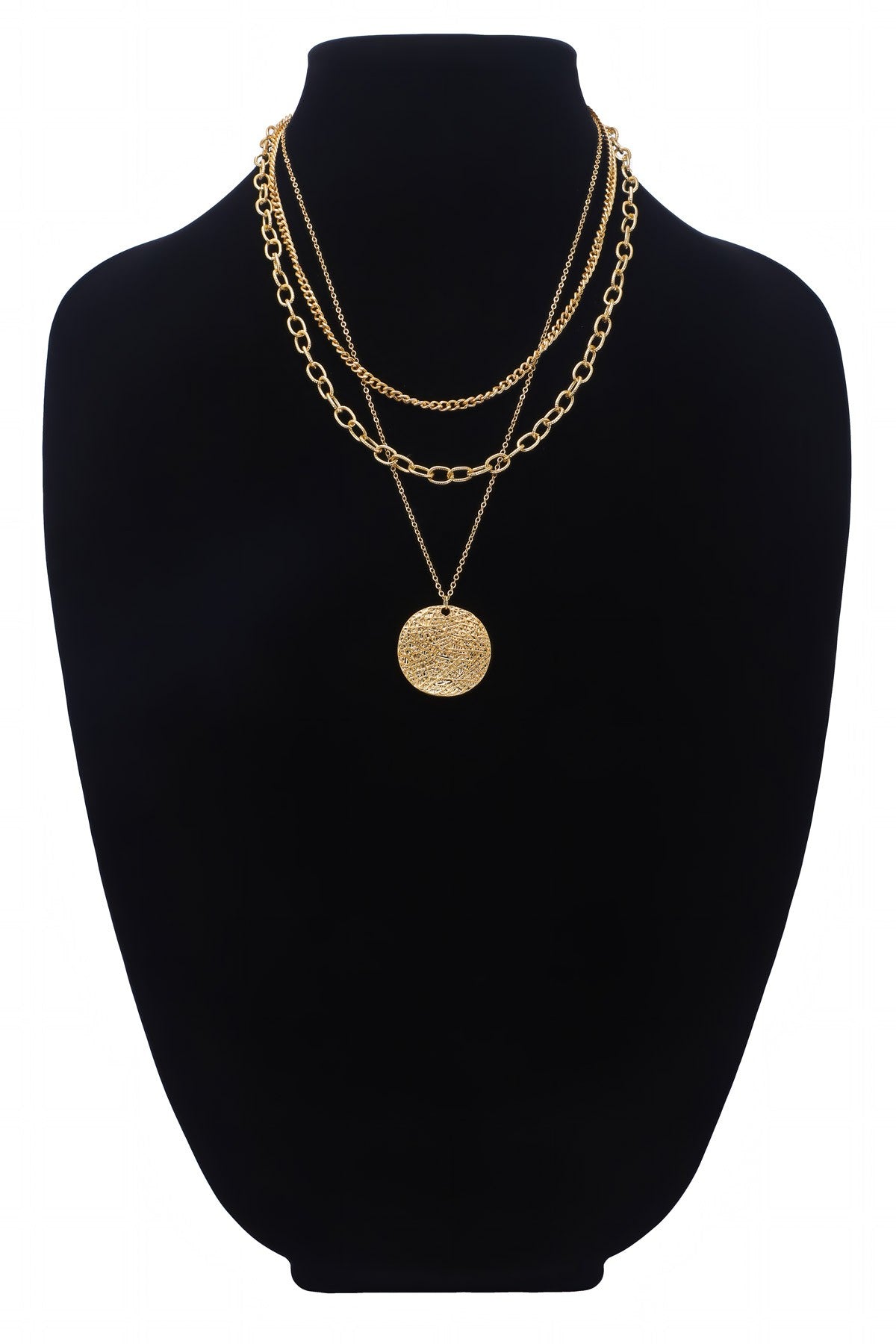 URBANISTA Vintage Link Necklace With Hammered Pendant