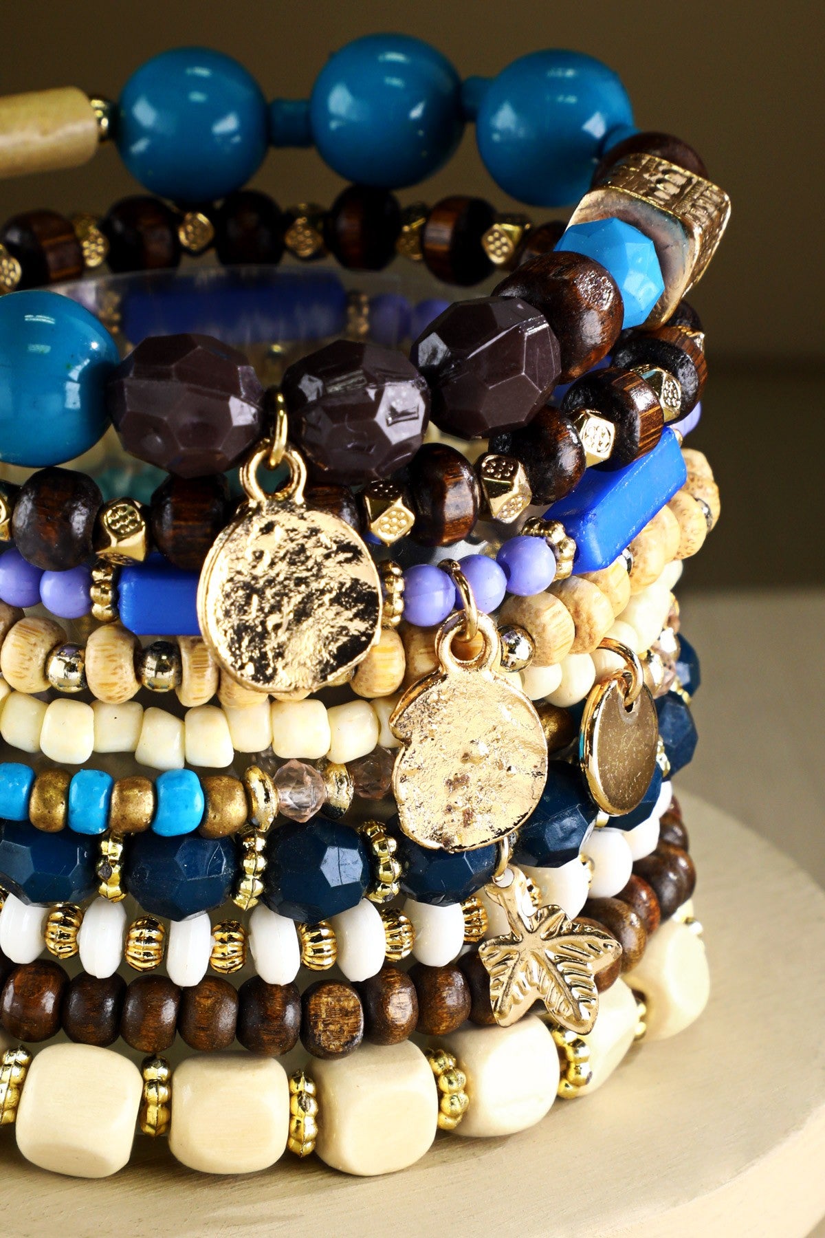 URBANISTA 10 Layered Boho Stackable Multi-bead Bracelet Stack