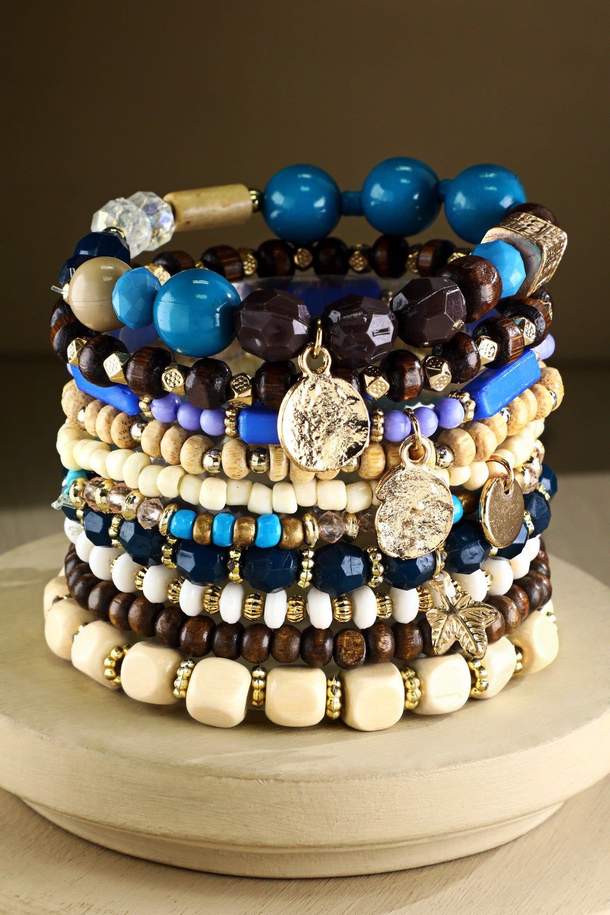 URBANISTA 10 Layered Boho Stackable Multi-bead Bracelet Stack