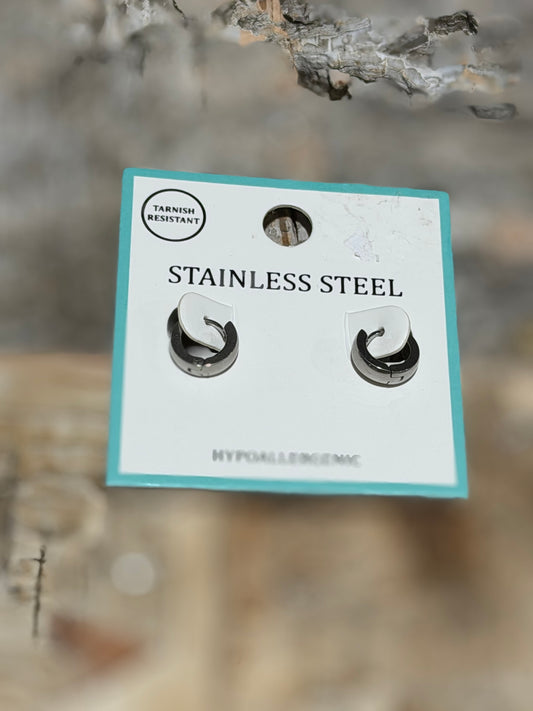 DMC Small Silver Huggie Earrings