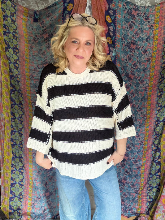 EASEL Stripe Knit Sweater