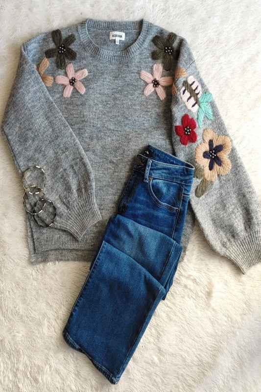 ADORA Floral Embroidered Sweater