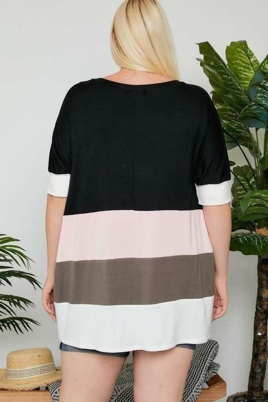 ADORA Plus Color Block Tunic