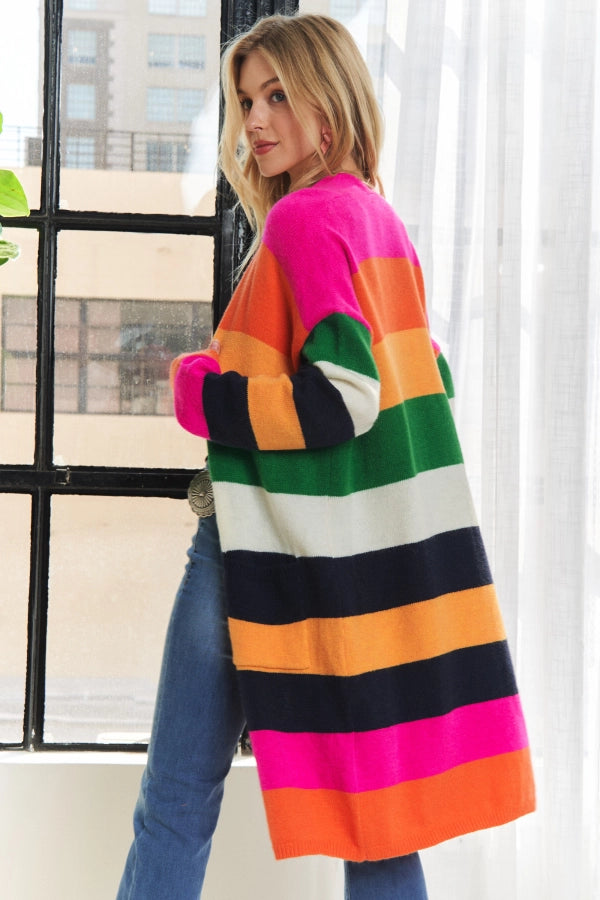 ADORA Multi Color Stripe Cardigan