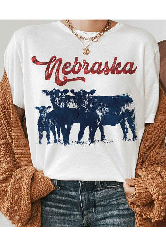 ALPHIA Nebraska Cattle T- Shirt
