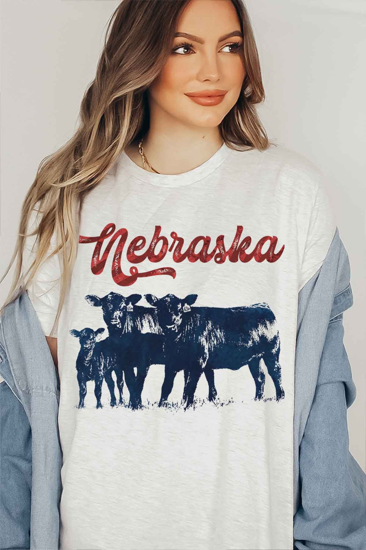 ALPHIA Nebraska Cattle T- Shirt