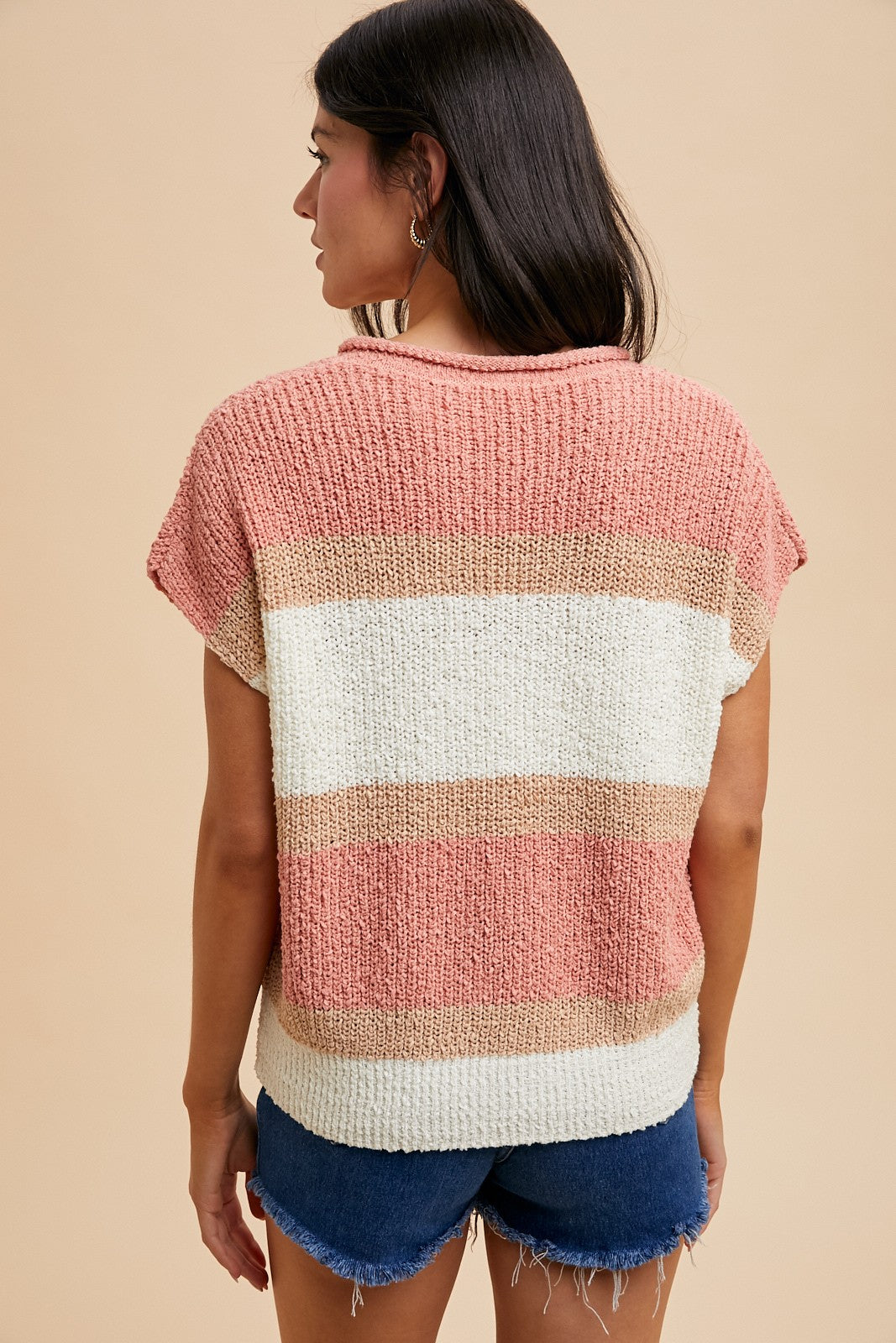 ANNIEWEAR  Color Block Textured Sweater