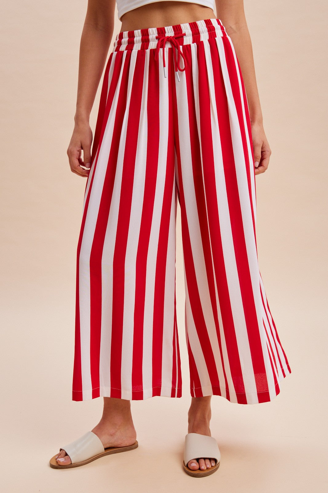 ANNIEWEAR Vertical Striped Wide Leg Pants