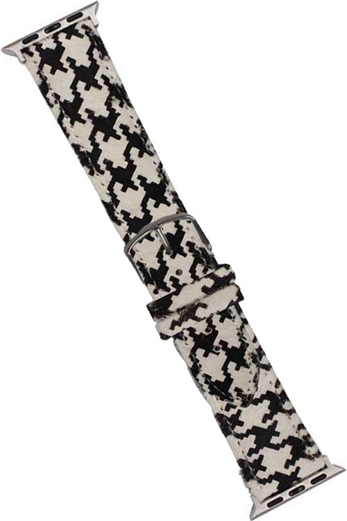 BLANDICE Hounds Tooth Fabric Print Apple Watch Band