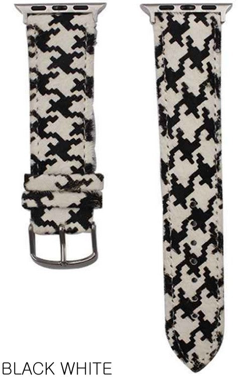 BLANDICE Hounds Tooth Fabric Print Apple Watch Band