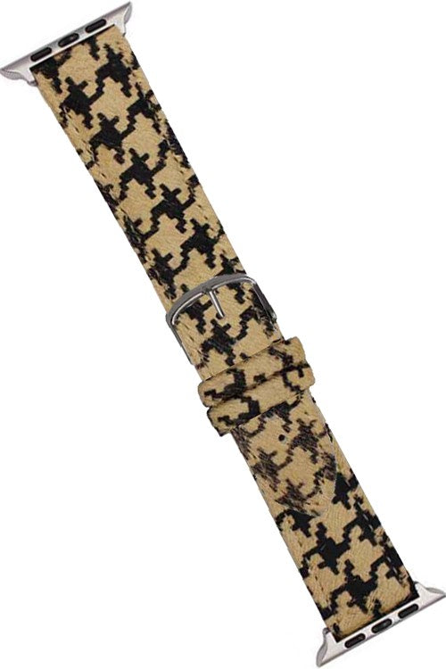 BLANDICE Hounds Tooth Fabric Print Apple Watch Band