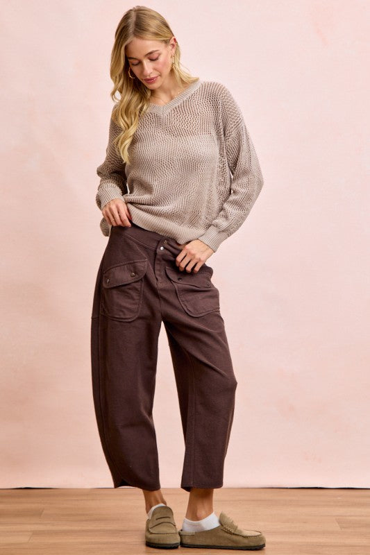 BIBI Vintage Mocha Washed Terry Pants