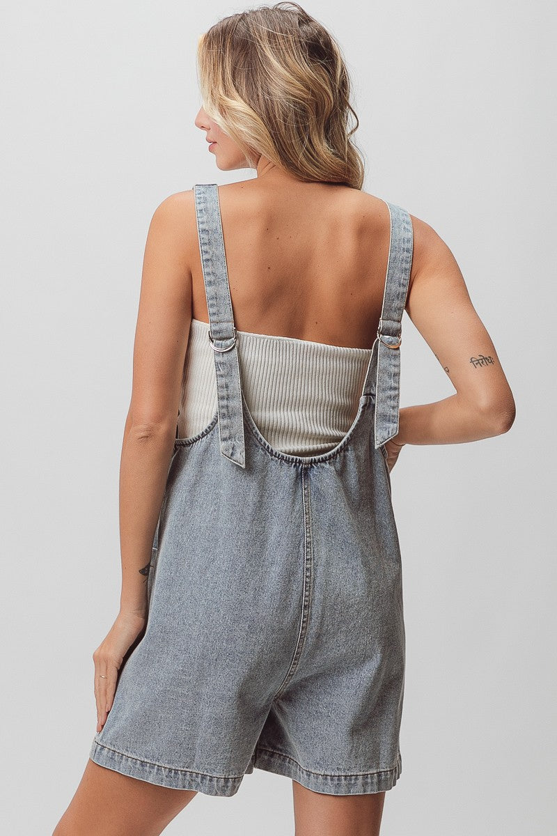 BIBI Vintage Washed Denim Shortalls