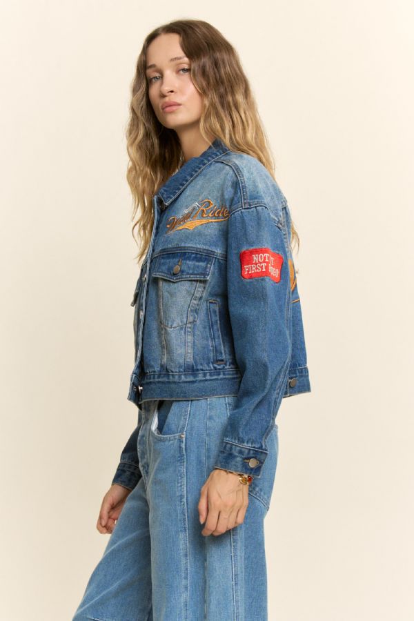 DAVI&DANI Wild Ride Patch Denim Jacket