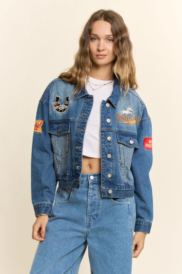 DAVI&DANI Wild Ride Patch Denim Jacket